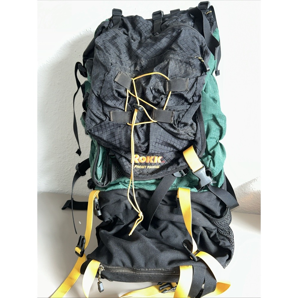 Rokk Front Range Backpack Climbing Internal Frame Hiking Trail Ruck Sac Green